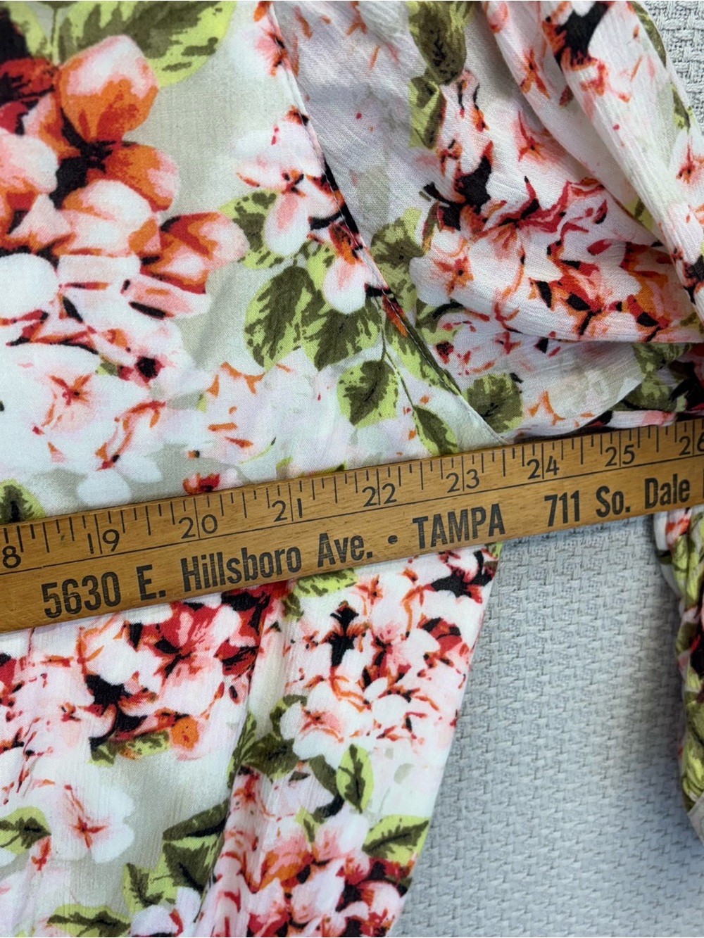 J Jill Pebble Hydrangea Pink Floral Print Tie Waist Dress Sz 2X Feminine Cottage - Picture 8 of 9
